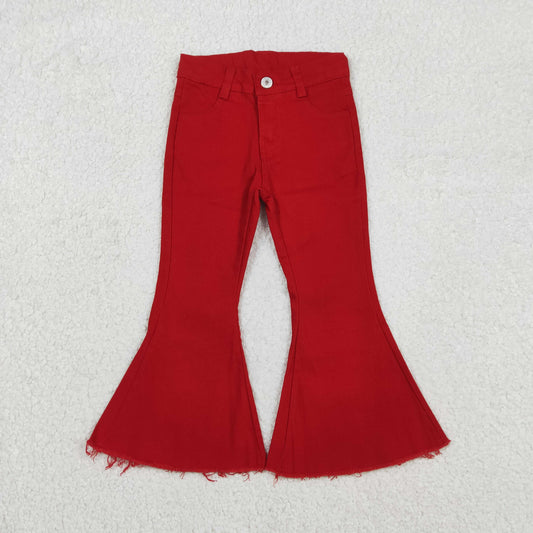 Baby Girls Red Denim Bell Jeans Pants