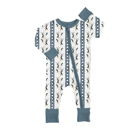 Baby Infant Boys Ducks Zip Long Sleeve Rompers preorder(moq 5)