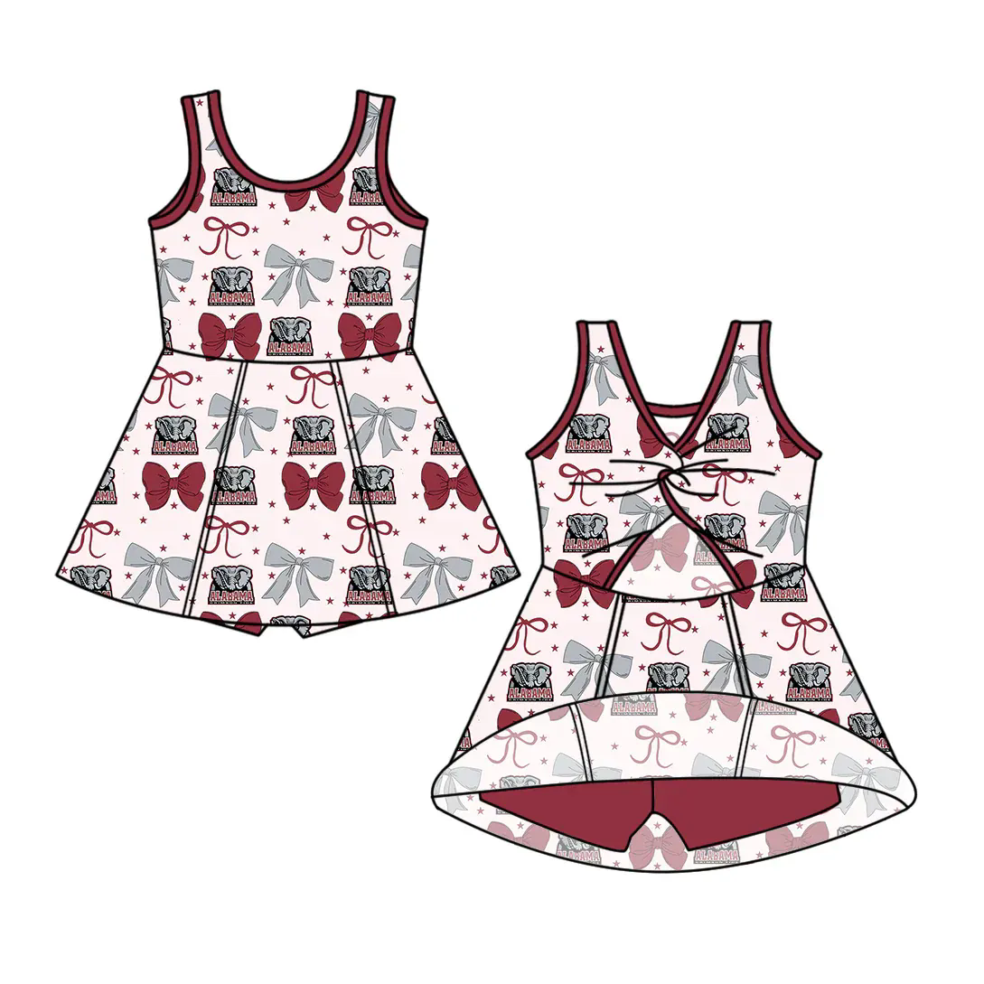 Preorder (moq 5)Baby Girls Alabama Team Cheer Straps Dresses
