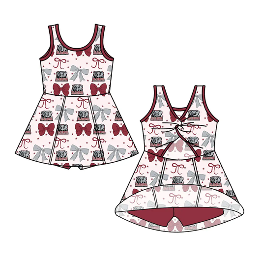Preorder (moq 5)Baby Girls Alabama Team Cheer Straps Dresses