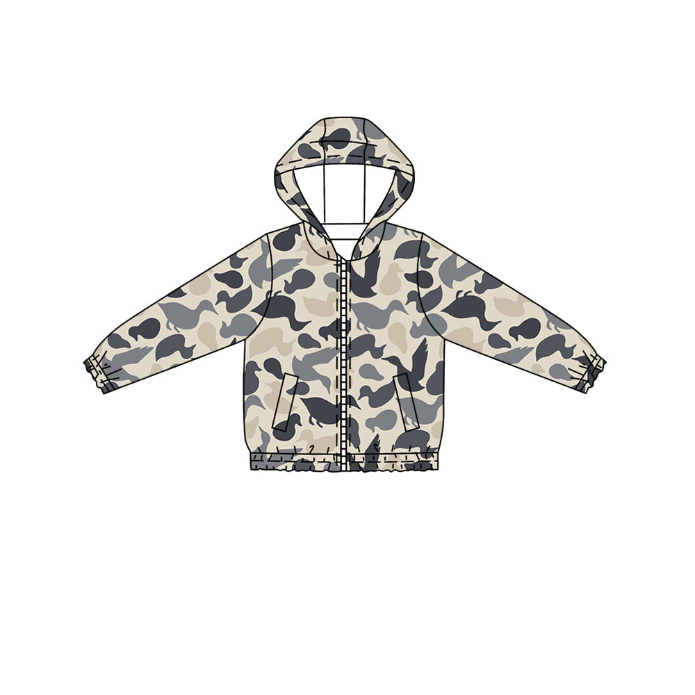 Baby Boys Camo Ducks Hunting Hooded Tops Preorder(moq 5)