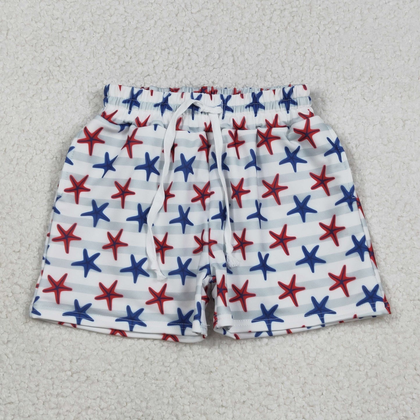 Baby Boys Sea World Red Blue Starfishes Swimming Trunks Bottom