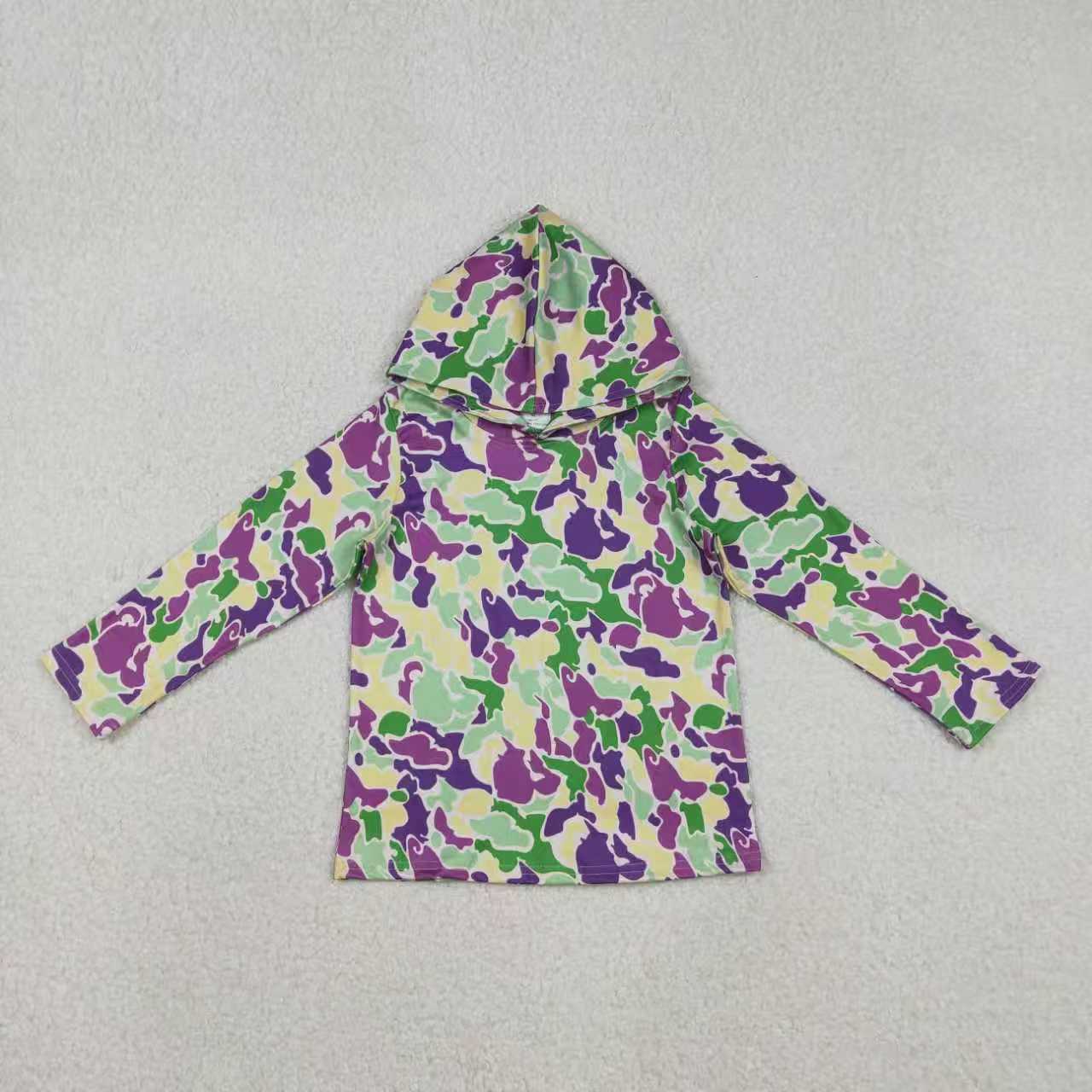 Sibling Daddy and Boys Mardigras Camo Pajamas Sets Zip Footie Rompers Polo Shirts Top
