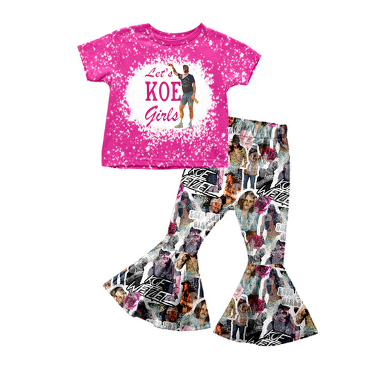 Baby Girls Singer Pink Tee Top Bell Pants Clothes Sets preorder(MOQ 5)