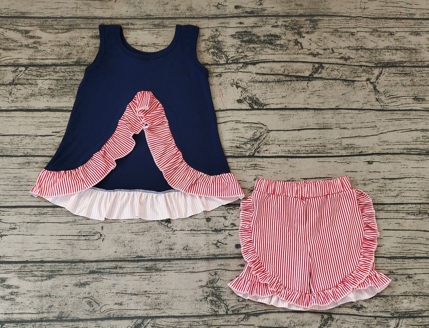 Baby Girls Baseball Sleeveless Tunic Tops Ruffle Shorts Outfits Clothes Sets
