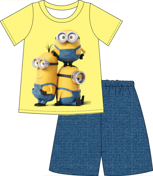 Baby Boys Yellow Banana Shirt Shorts Summer Clothes Sets preorder (moq 5)