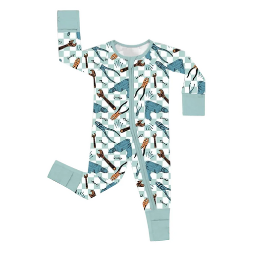 Baby Infant Boys Tools Zip Long Sleeve Rompers preorder split order May 19th