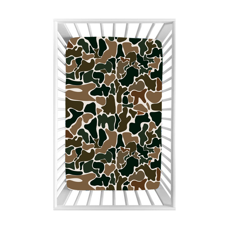 Preorder(moq 5) Baby Camo Duck Brown Hunting Bed Sheets One Layer Milk Silk