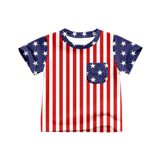 Baby Boys Stars Stripes Short Sleeve 4th Of July Shirts preorder(moq 5)