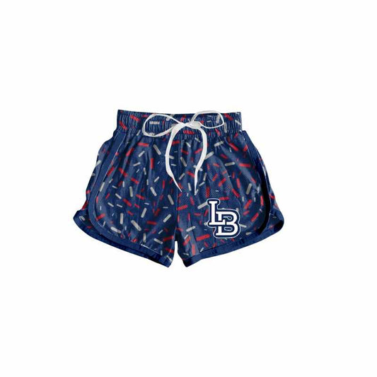 Preorder(moq 8) Baby Girls Louisiana Baseball Navy Sprinkles Team Shorts Bottom