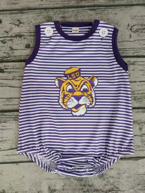 Baby Infant Boys LSU Tiger Sleeveless Team Rompers preorder split order May 26th