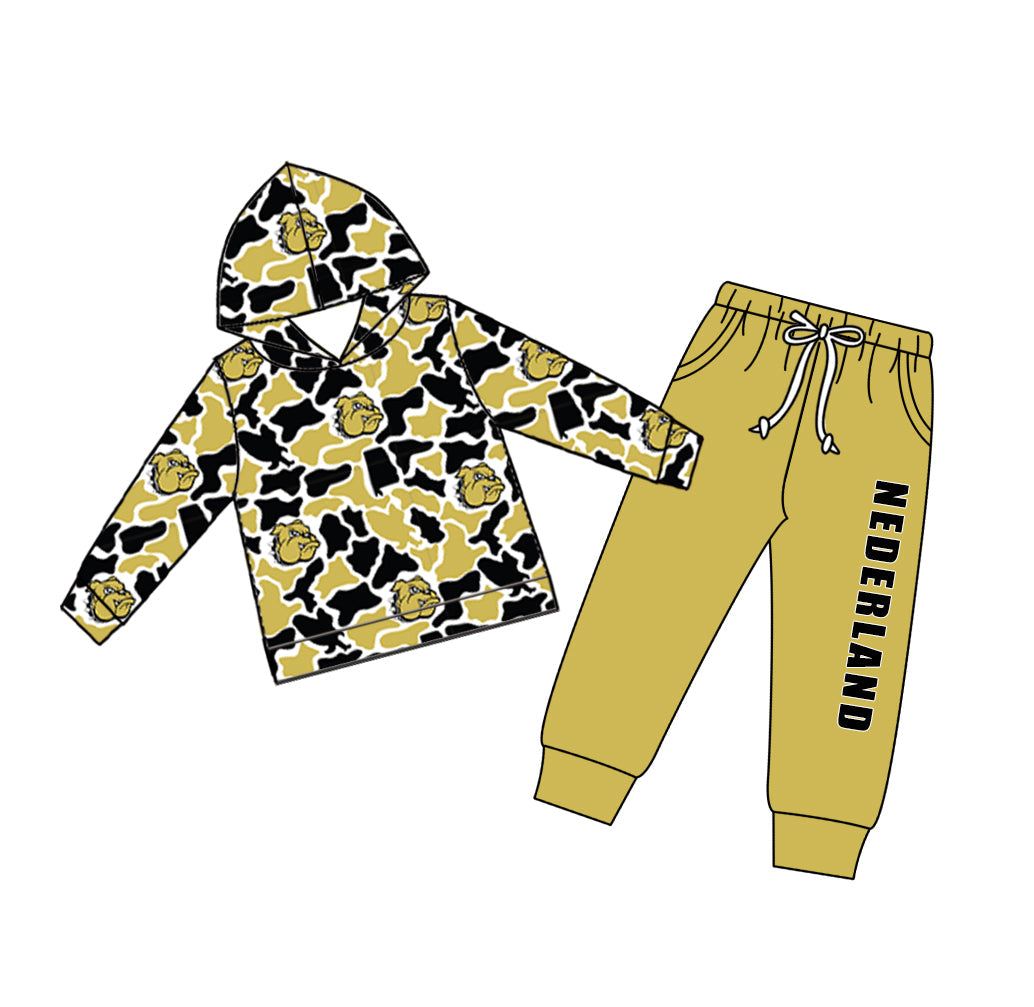 Preorder (moq5) Baby Boys Camo Nederland Hoodie Pockets Joggers Team Clothes Set