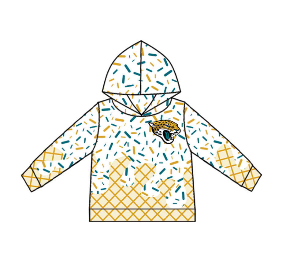 Preorder (moq 5)Baby Girls Team Cheetah Hooded Pullovers Tops