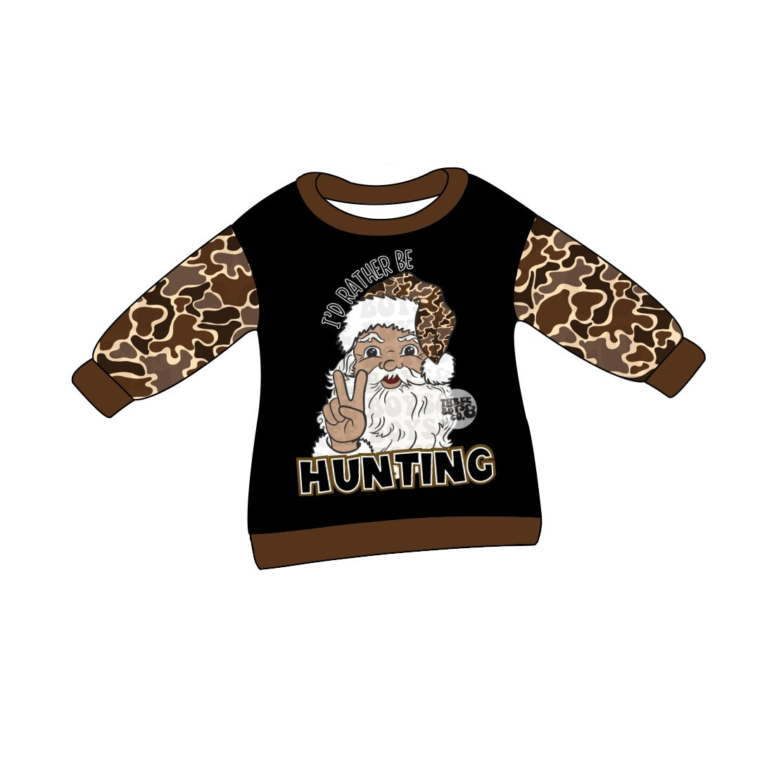 Baby Girls Christmas Camo Hunting Santa Tee Shirts Tops Preorder(moq 5)