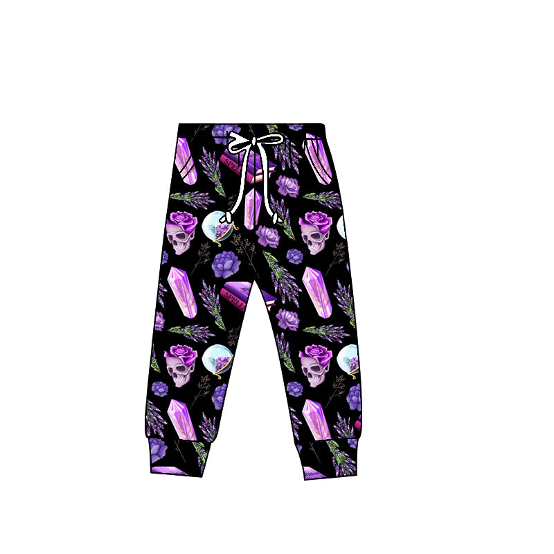 Preorder(moq 5) Baby Kids Halloween Purple Ghost Skull Jogger Pants