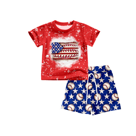 Baby Boys Baseball Stars Short Sleeve Top Shorts Clothes Sets preorder(moq 5)