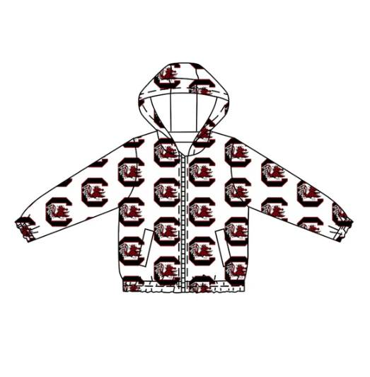Preorder (moq 5)Baby Boys Long Sleeves Red Bull C Plaid Hoodies Cardigan Jackets Top