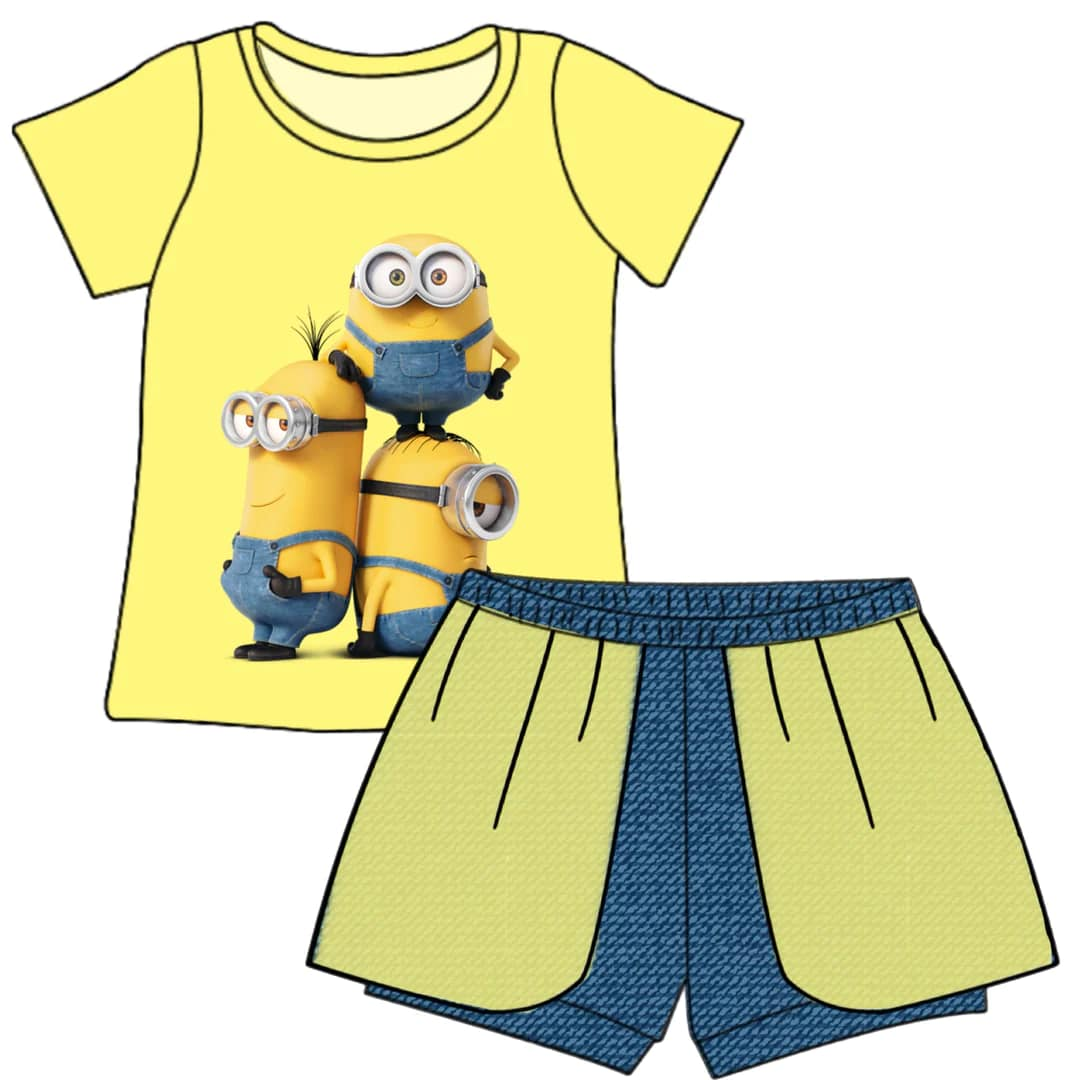 Baby Girls Yellow Banana Shirt Shorts Summer Clothes Sets preorder (moq 5)