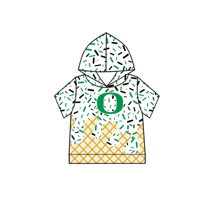 Preorder (moq 5)Baby Boys Drip Sprinkles Oregon Ducks Team Short Sleeves Hoodies Top