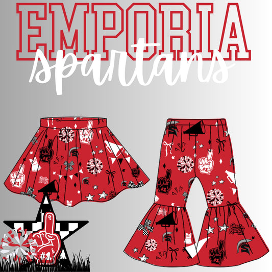 Preorder(moq 8 Each)Baby Girls Emporia Apartans Skorts and Pants Team
