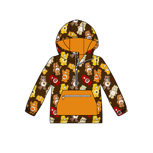 Baby Boys Happy Thanksgiving Bears Hooded Pockets Tee Shirts Tops Preorder(moq 5)