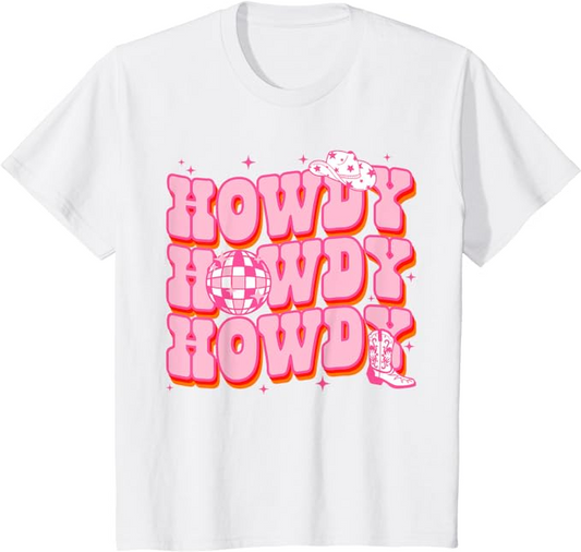 Baby Girls Cowgirls Howdy Short Sleeve Tee Tops Preorder(moq 5)