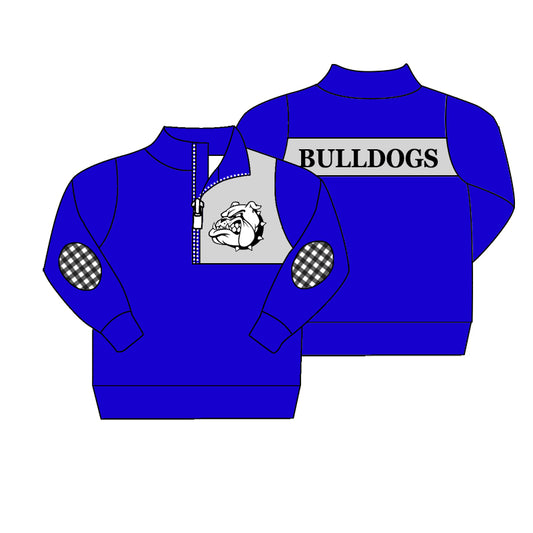 Baby Boys Blue Dog Team Long Sleeve Pullovers Tops preorder(moq 5)