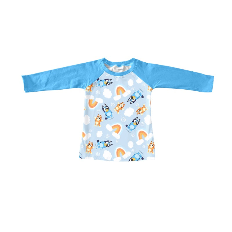 Baby Boys Blue Dogs Rainbow Shirt Tee Shirts preorder(moq 5)