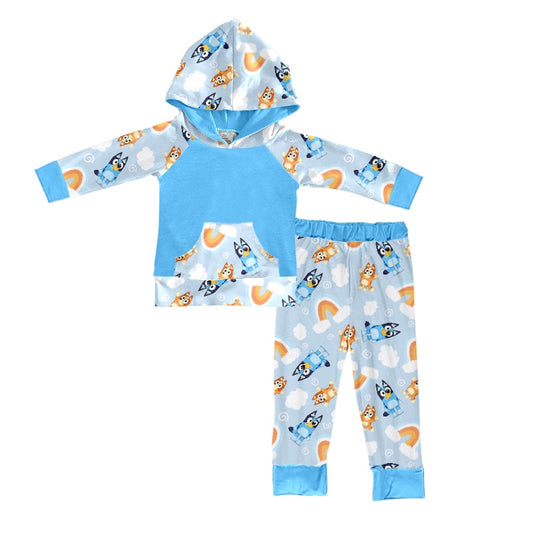 Baby Boys Dogs Cartoon Hoodie Shirts Pants Clothes Sets preorder(moq 5)