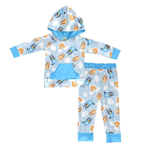 Baby Boys Dogs Cartoon Hoodie Top Pants Clothes Sets preorder(moq 5)