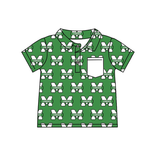 Preorder(moq 5) Baby Boys Short Sleeve Lobes Button Pullovers Tops