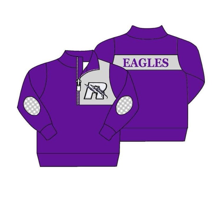 Team Baby Boys Long Sleeve Eagles Zip Pullover Shirt Tops preorder(moq 5)