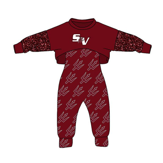 Baby Girls Sesser-Valier Team Top 2pcs Jumpsuits Clothes Sets preorder(moq 5)