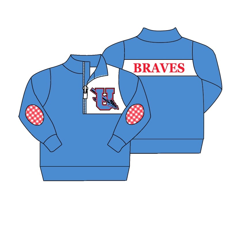 Preorder(moq 5) Adult Men Team Braves Football Team Zip pullover Tops