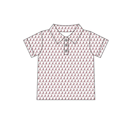 Preorder(moq 5) Baby Boys Wine  Alabama A Team Short Sleeve Tee Pullovers Shirts Tops