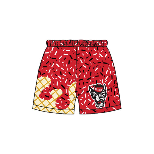 Preorder moq 5 Baby Boys Red Sprinkles Wolf Team Shorts Bottom