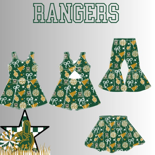 Preorder(moq 5 Each)Baby Girls Rangers Dresses Skorts and Pants Team