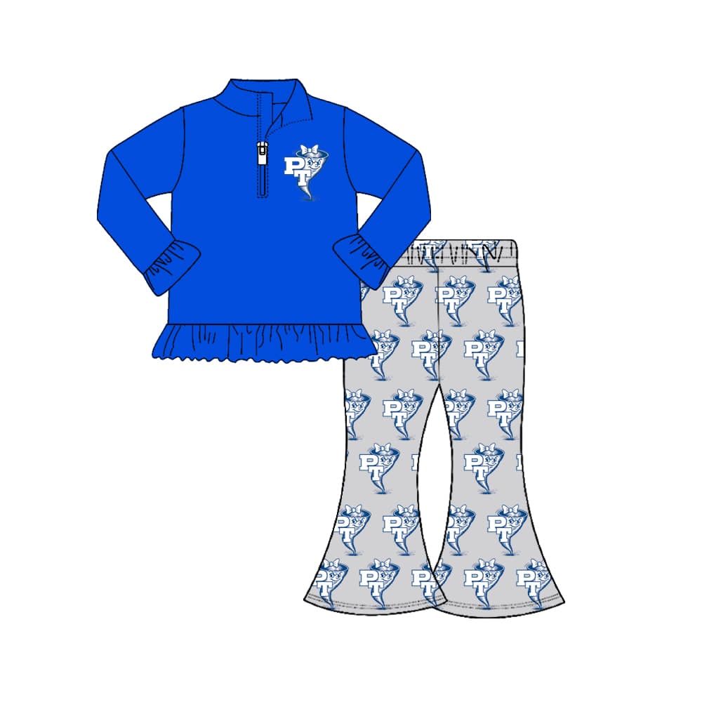 Preorder moq 5 Adult Women PT Bow Top Bell Bottom Pants Clothes Sets