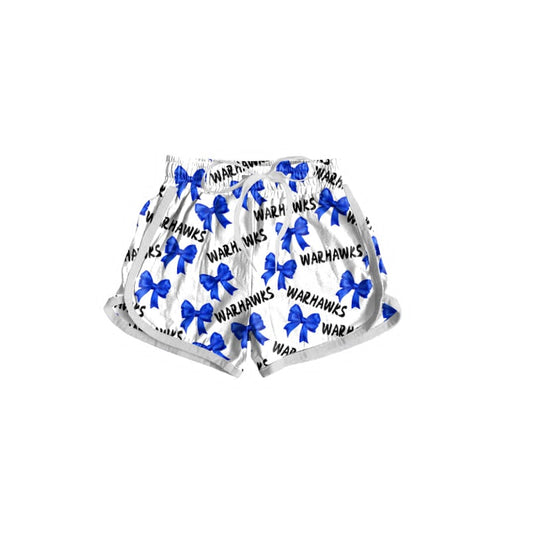 Preorder (moq 5)Baby Girls Warhawks Bows Team Shorts Bottom