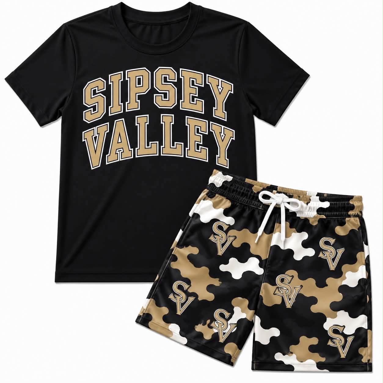 Preorder moq 5 Baby Boys Sipsey Black Top Short Team Clothes Sets
