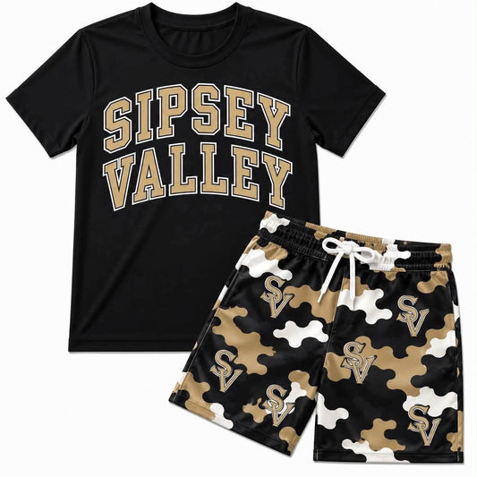 Preorder moq 5 Baby Boys Sipsey Black Top Short Team Clothes Sets