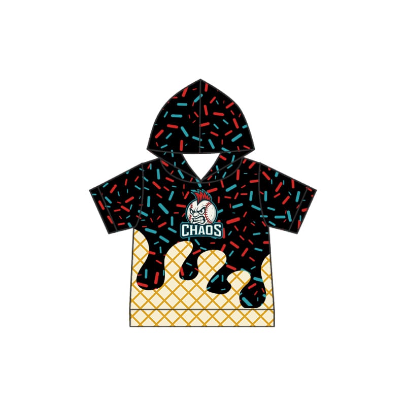 Preorder (moq 5)Baby Boys Short Sleeves Drip Chaos Team Hoodies Top
