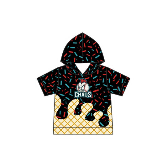 Preorder (moq 5)Baby Boys Short Sleeves Drip Chaos Team Hoodies Top