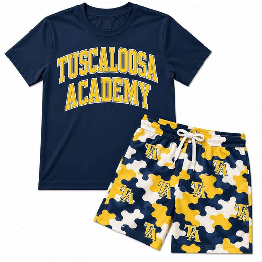 Preorder moq 5 Baby Boys Tusc Academy Top Short Team Clothes Sets