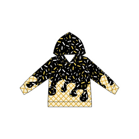 Preorder (moq 5)Baby Boys Long Sleeves Drip Black Yellow Team Hoodies Tops