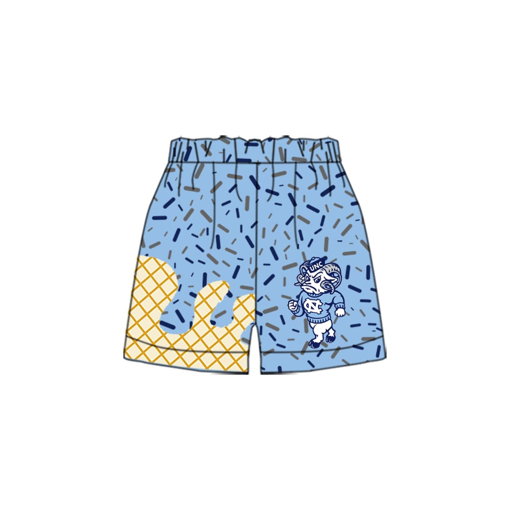 Preorder (moq 5)Baby Boys Drip Sprinkles Blue Ram Team Shorts Bottoms