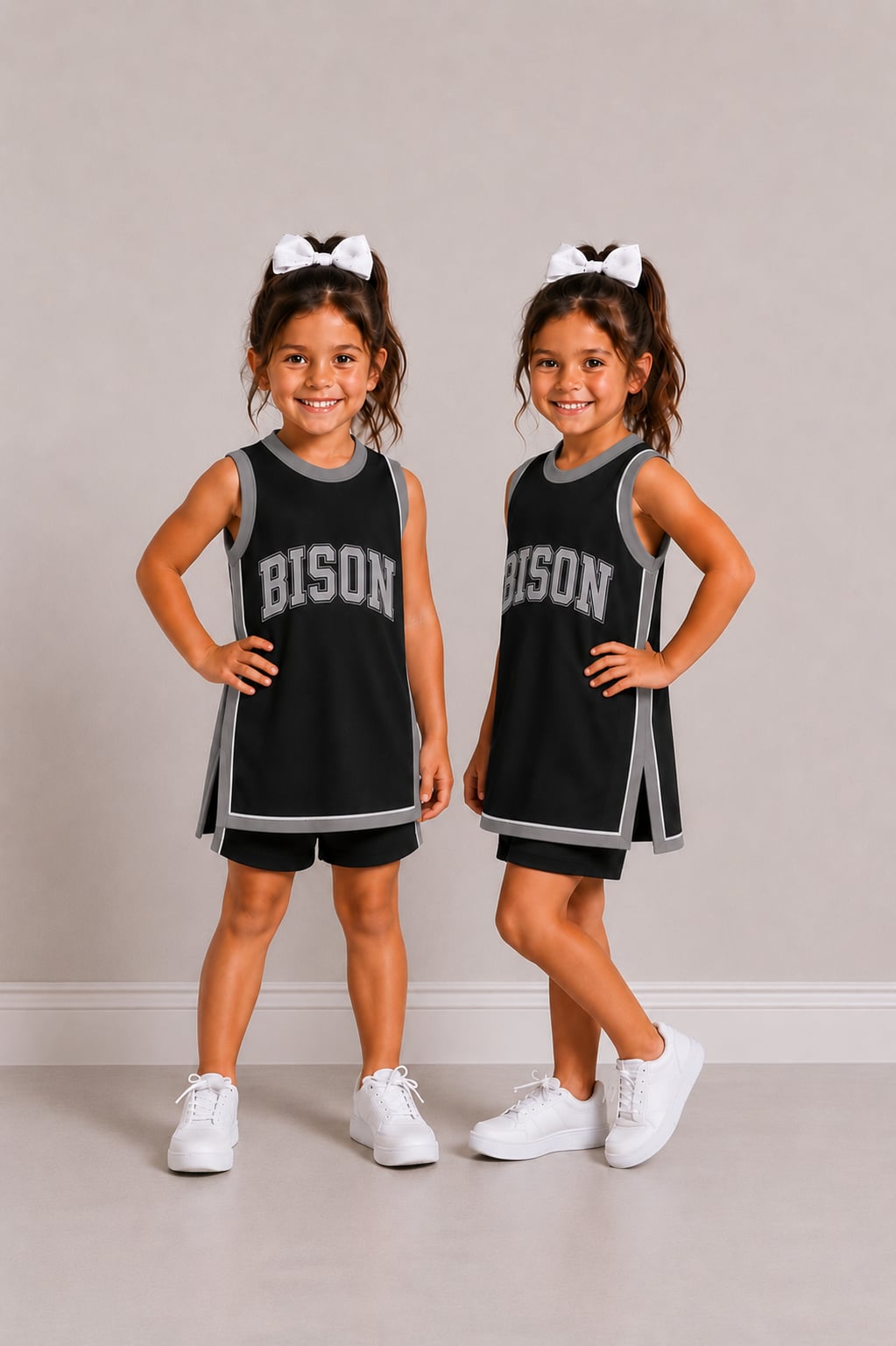 Preorder moq 5 Baby Girls Sleeveless Bison Yoga Active Split Short Clothes Sets