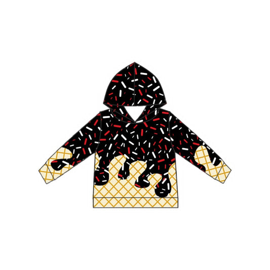 Preorder (moq 5)Baby Boys Long Sleeves Drip Black Red Team Hoodies Tops