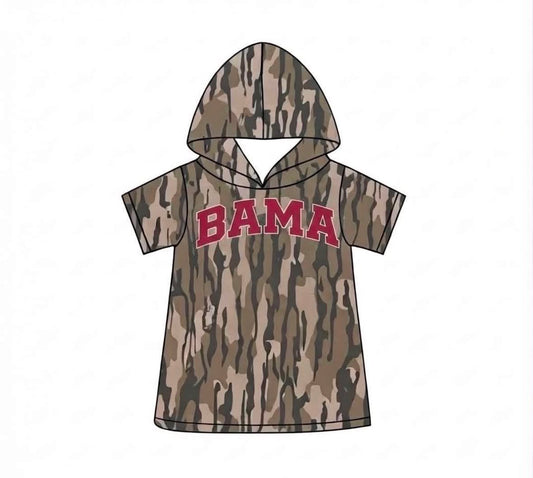 Preorder (moq 5)Baby Boys Short Sleeve Wood Camo Bama Team Hoodies Top