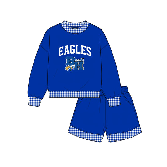 Preorder (moq 5)Baby Boys Eagles Top Pockets Shorts Team Clothes Sets